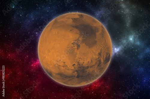 Planet Mars in space. Elements of this image furnished by NASA 