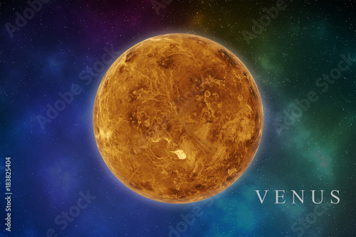 Planet Venus in the solar system. Elements of this image are furnished by NASA