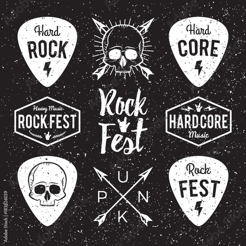 Rock fest badge/Label vector set