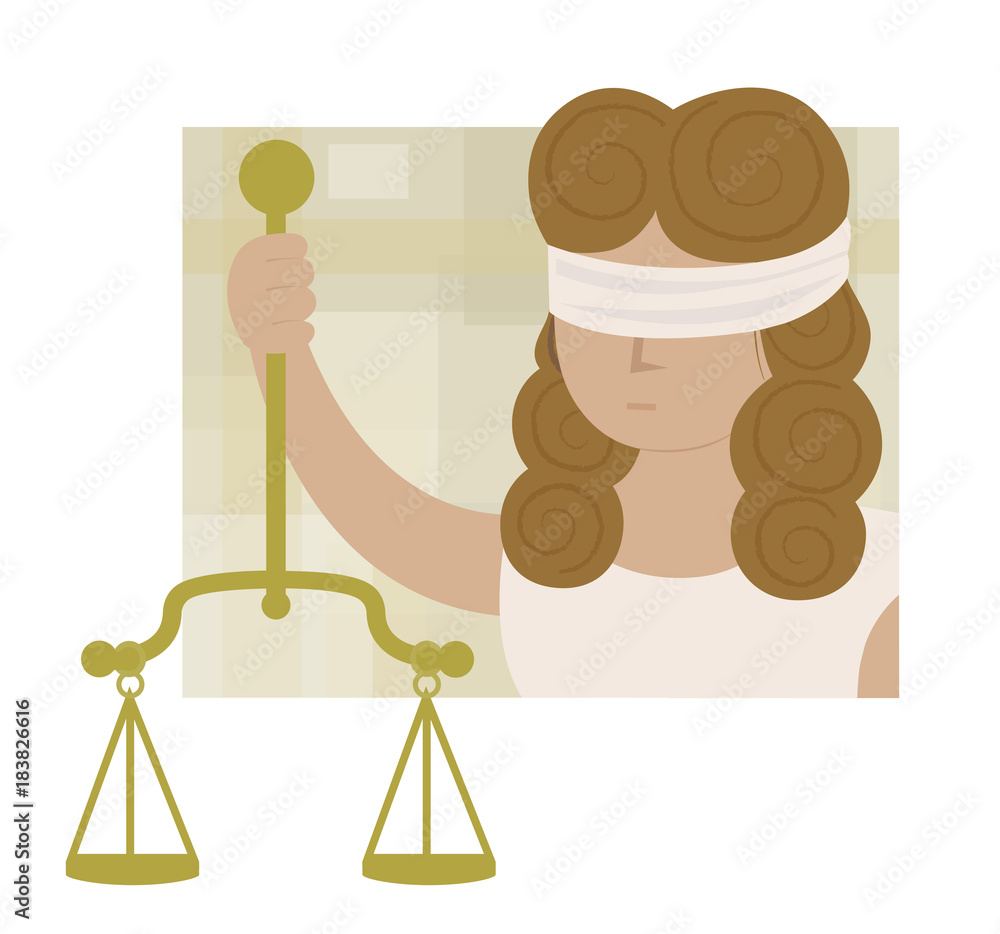 Illustration Of Lady Justice Holding Scales And Sword And Wearing A  Blindfold In A Vintage Woodblock Style. Eps-8 Royalty Free SVG, Cliparts,  Vectors, and Stock Illustration. Image 74426563.