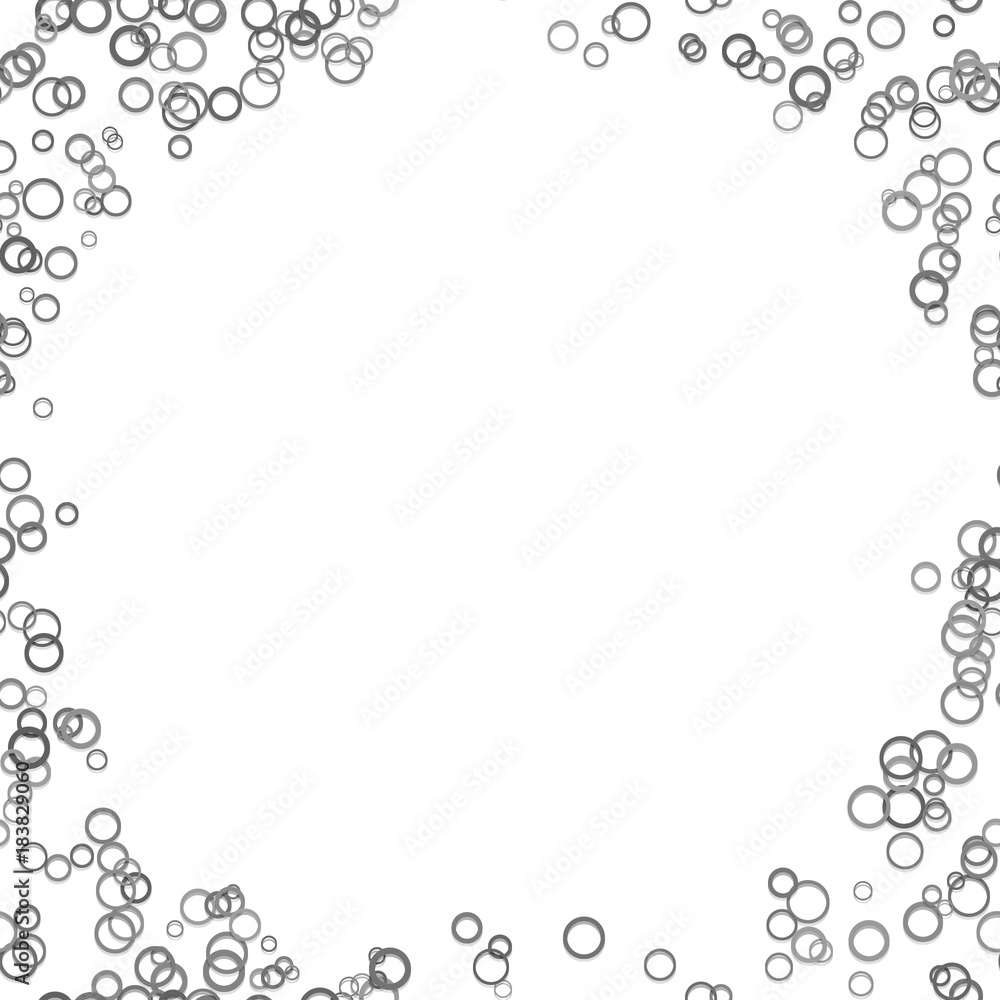 Modern chaotic circle background - trendy vector design from circles with shadow effects