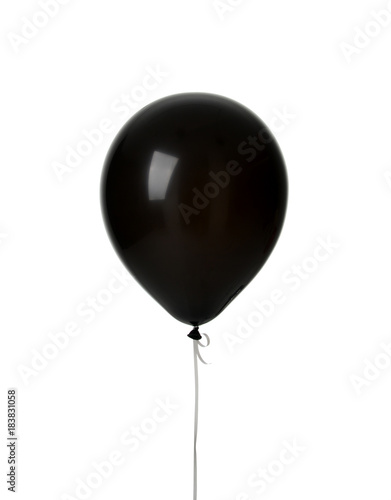 Naklejka Pojedynczy duży czarny lateksowy balon na urodziny