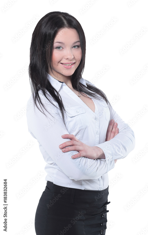 Smiling business woman, Isolated on white background. Smiling business woman, Isolated on white background.