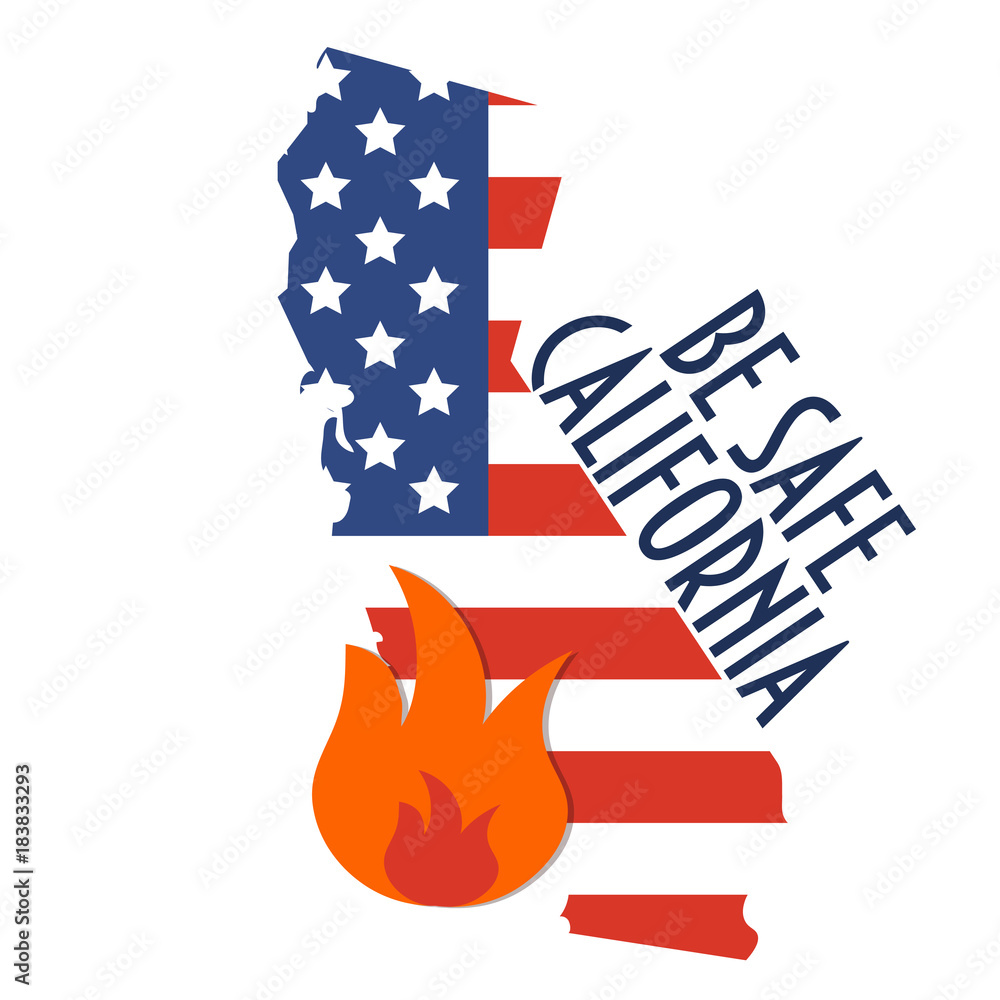 Φωτογραφία California map silhouette with the The flag of the United States of America, often referred to as the American flag