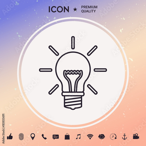 Light bulb - new ideas. Line icon