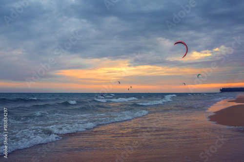 Sea sunset view