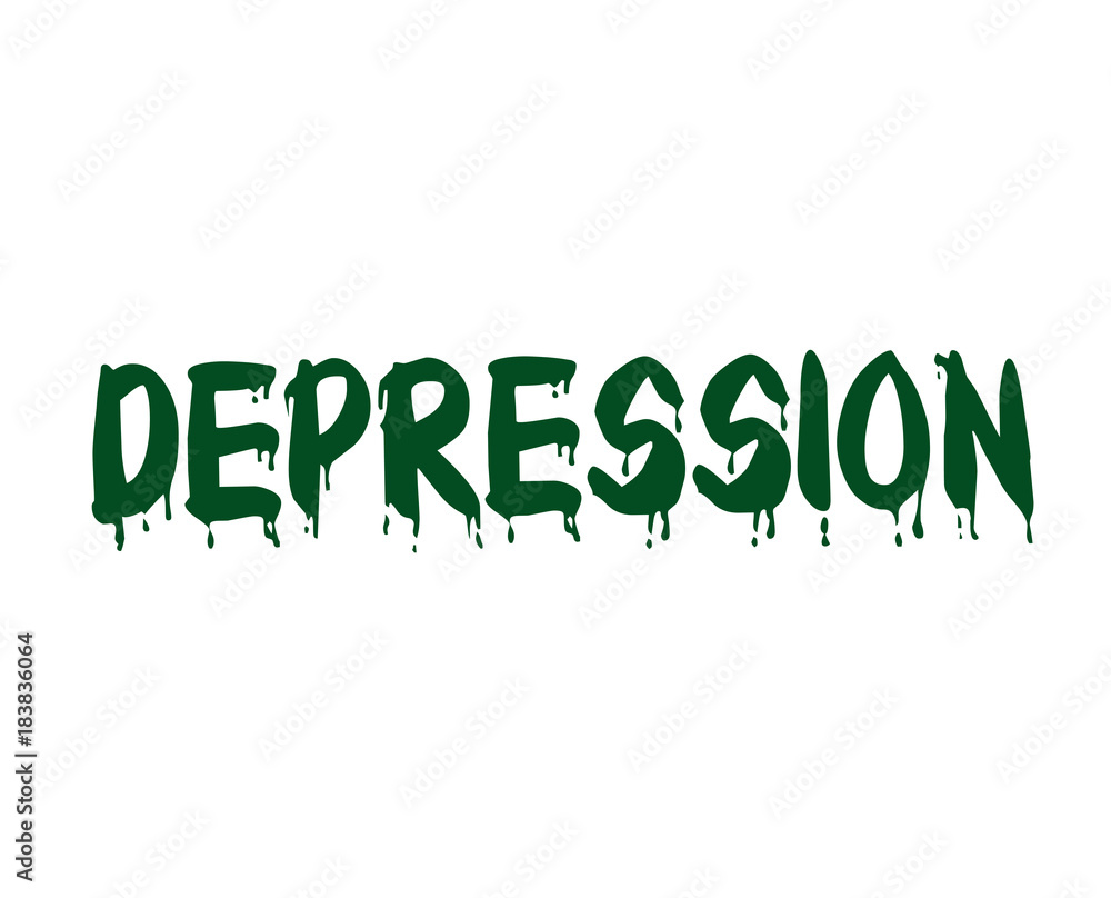 Depression. Typographic stamp visualisation concept Original series. Depression. Typographic stamp visualisation concept Original series.
