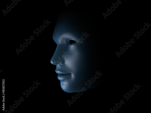 3d Illustration of Facial Mask Cosmetic. isolated black background