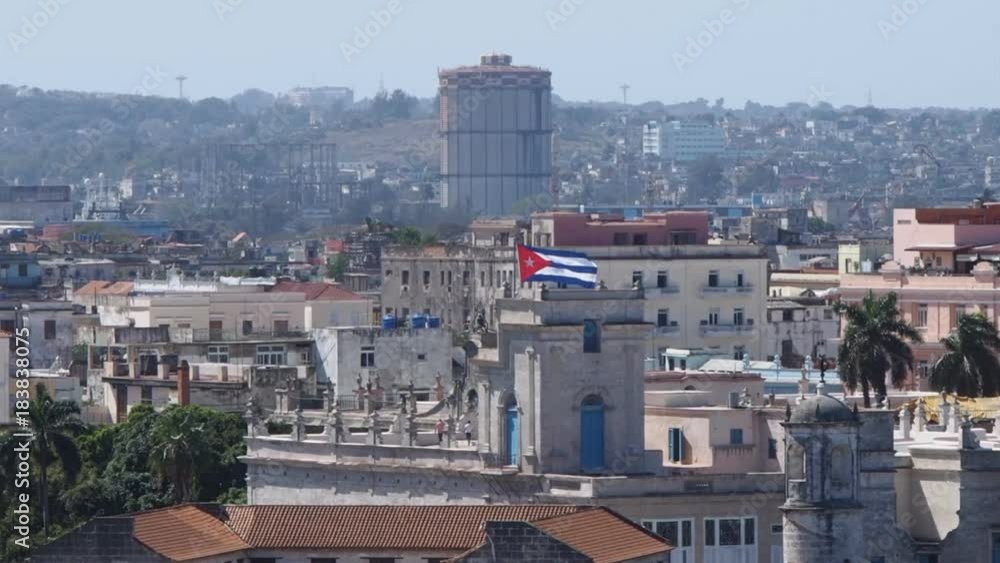 View of Havana Cuba in afternoon light from above View of Havana Cuba in afternoon light from above