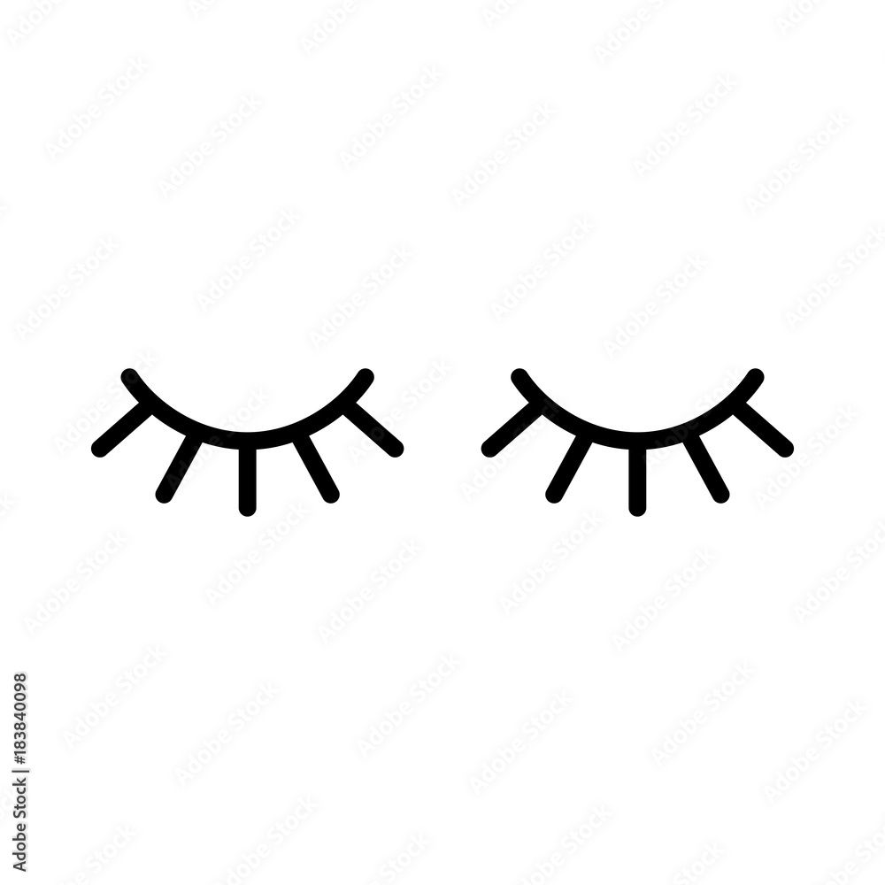 Vector eyelashes. Closed eyes. Vector icon. Vector eyelashes. Closed eyes. Vector icon.