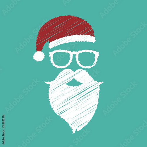 Weihnachtsmann mit Sonnenbrille - Zeichnung