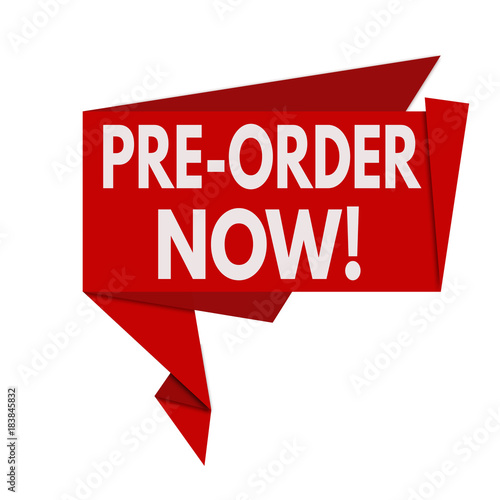 Pre-order now origami speech bubble