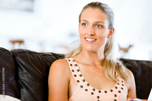 Free Download Beautiful woman portrait indoors - GFXLoad
