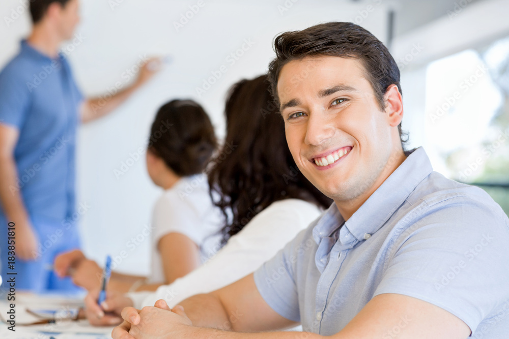 Business meeting with presentation Business meeting with presentation