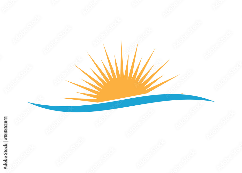 Naklejka premium shining sun massive vector logo design