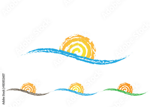 shining sun massive vector logo design