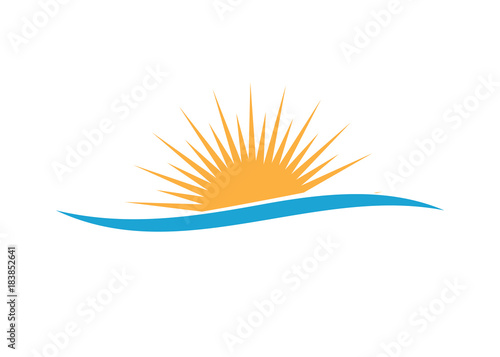 shining sun massive vector logo design