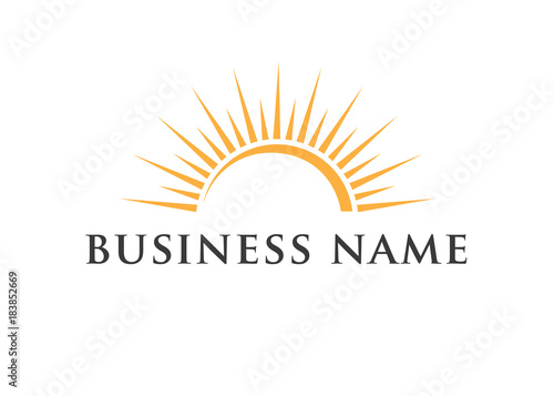 shining sun massive vector logo design