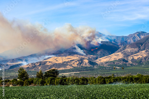 Thomas Fire Burns Above Fillmore in Ventura County California