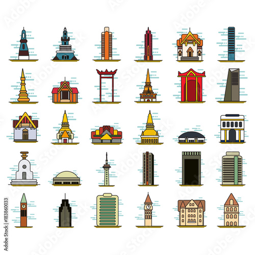 city scape icon set