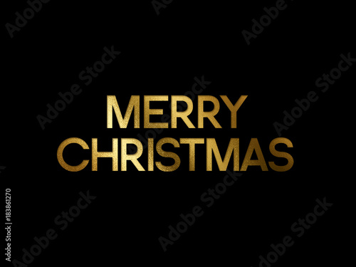 Golden glitter isolated hand writing word MERRY CHRISTMAS © Andy