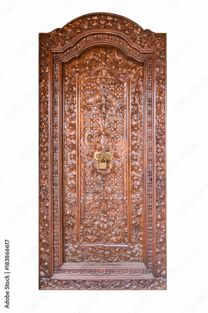 gorgeous old wooden door isolated