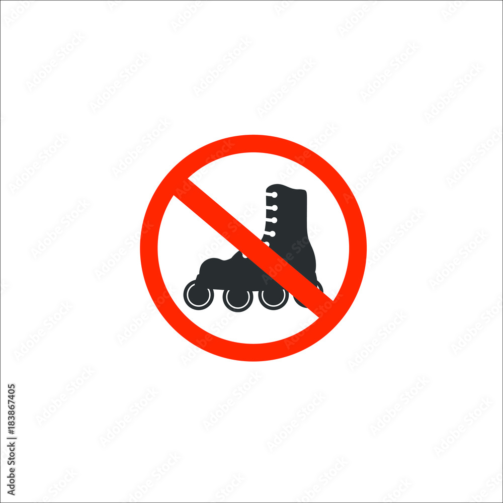 No roller blades sign. Vector Illustration No roller blades sign. Vector Illustration