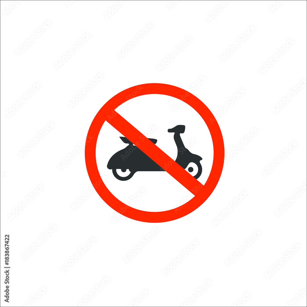 No motorcycle or no parking sign,prohibit sign. Vector Illustration No motorcycle or no parking sign,prohibit sign. Vector Illustration