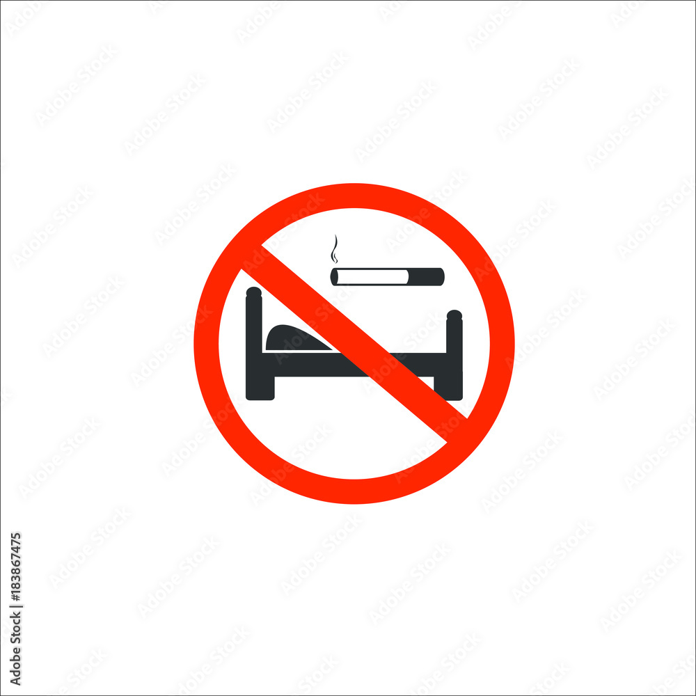 No smoking in bed. Vector Illustration No smoking in bed. Vector Illustration