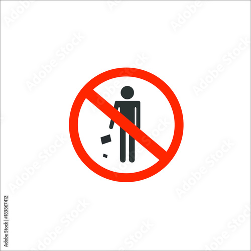 No littering sign. Vector Illustration