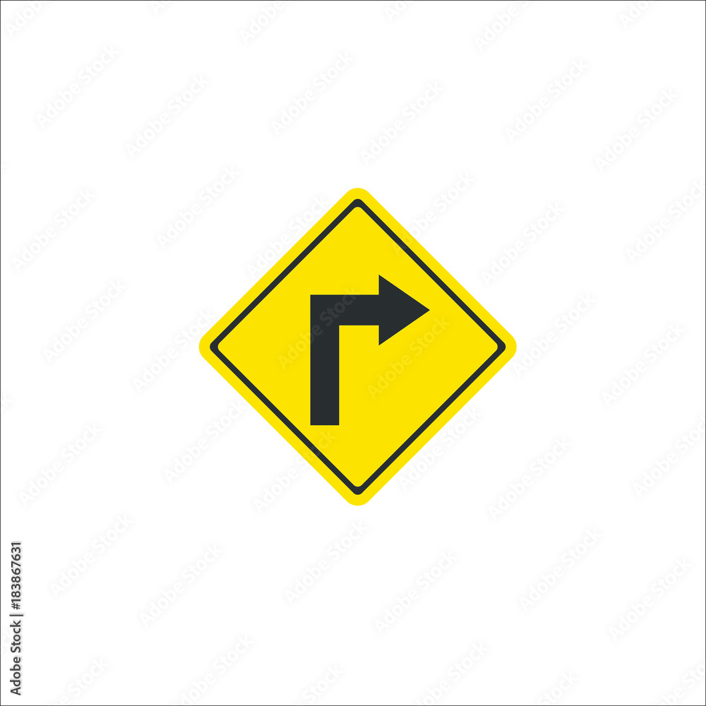 Road sign. Right arrow icon. Vector Illustration Road sign. Right arrow icon. Vector Illustration