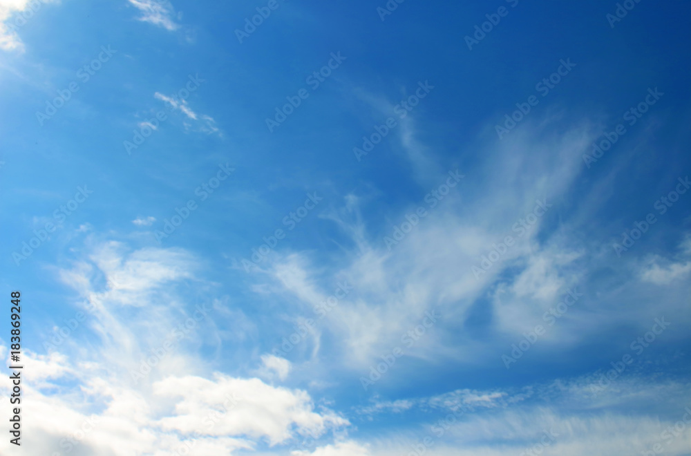 Blue sky with clouds.