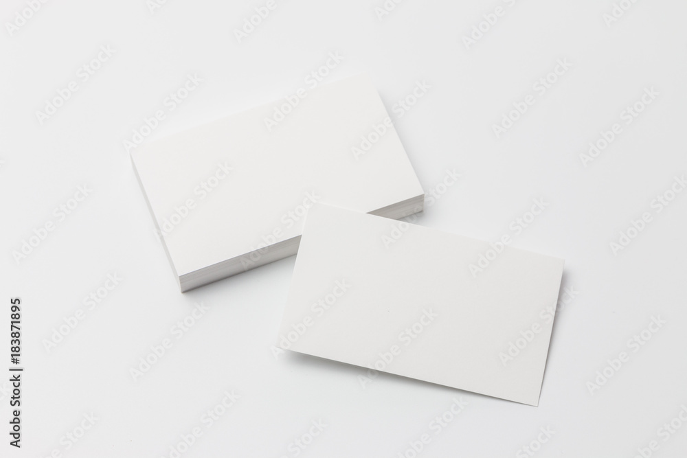 Business card on white background Business card on white background
