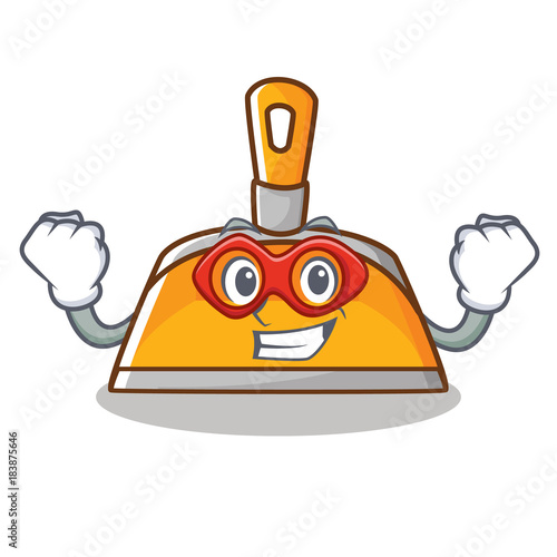 Super hero dustpan character cartoon style