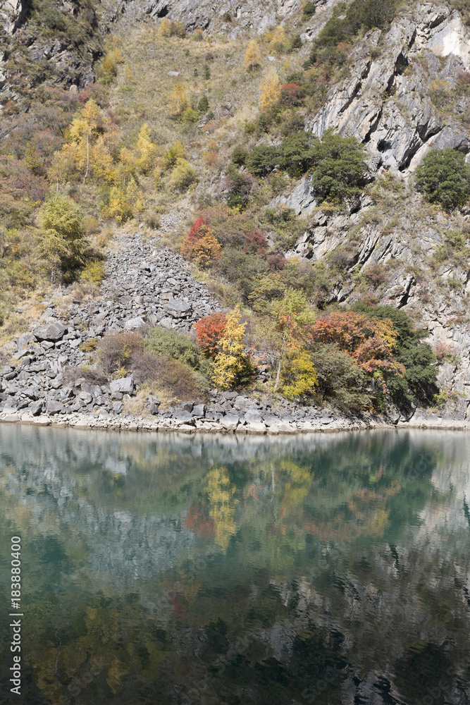 Sichuan China songpinggou autumn scenery Sichuan China songpinggou autumn scenery
