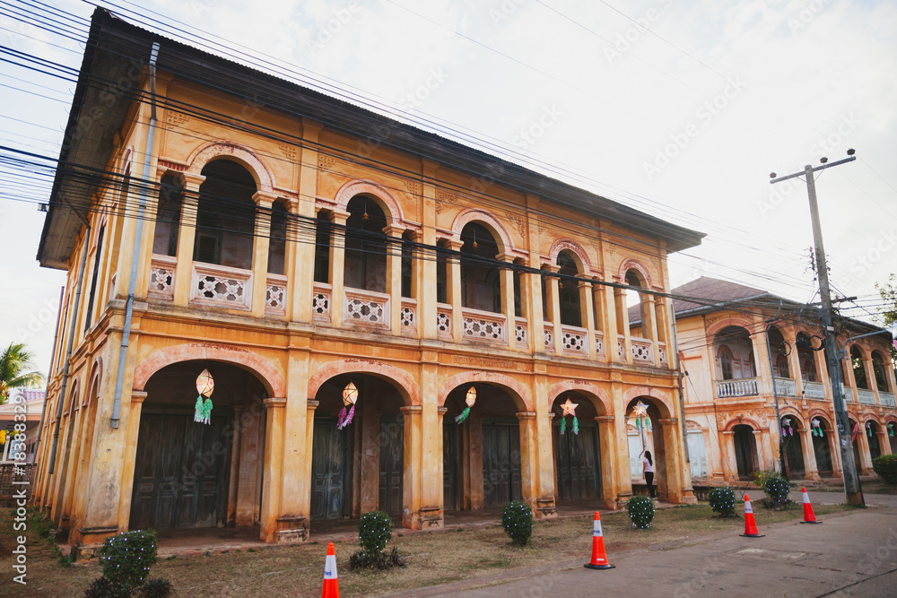 Old Colonial building in Sakon Nakhon, Thailand.
