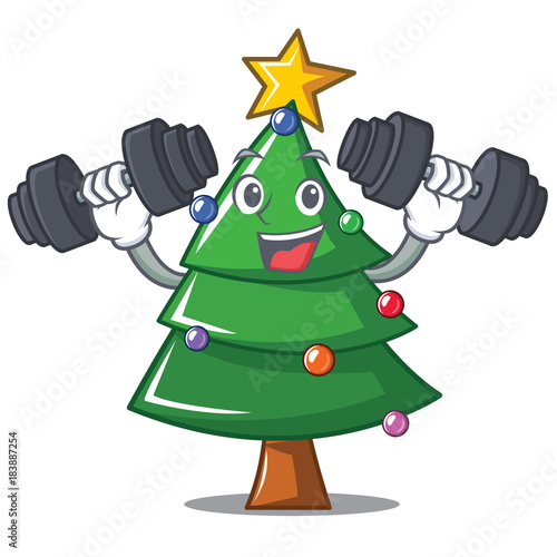 Fitness Christmas tree character cartoon