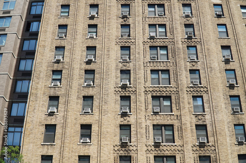 close up on old downtown apartment building in New York city