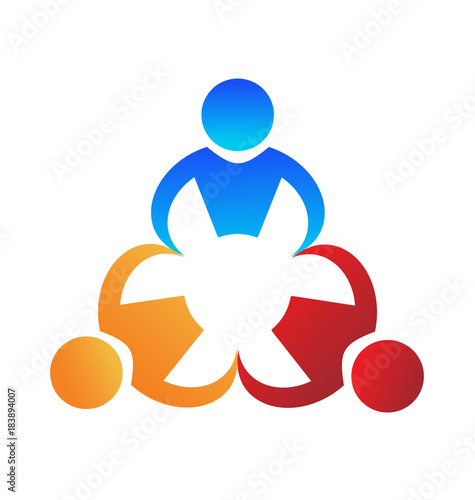 Group of 3 people in a meeting icon