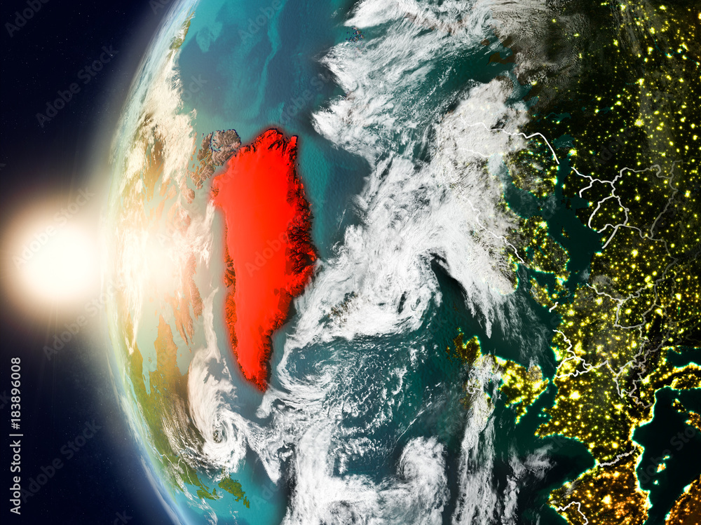 Greenland during sunset on Earth