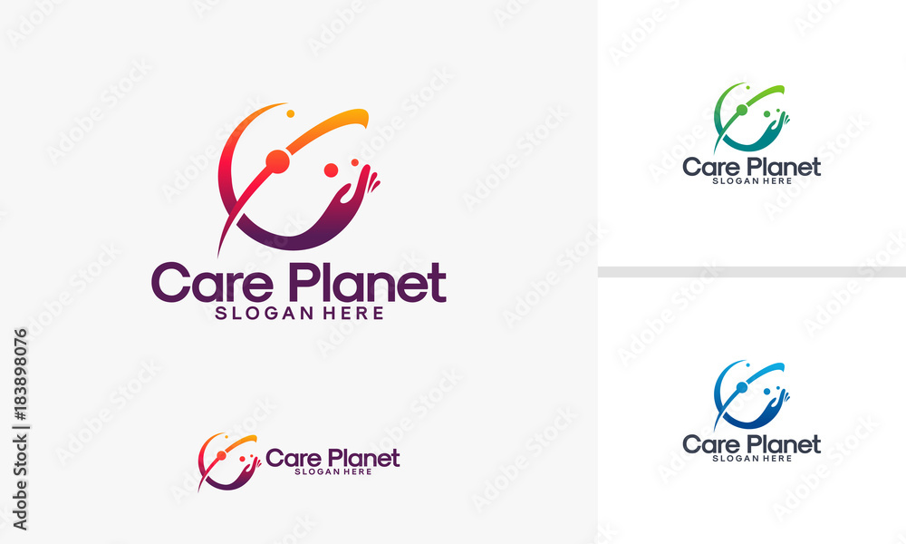 Care Planet logo designs vector, Care Place logo template