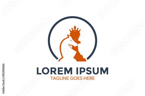 chess related logo. vector illustration. editable