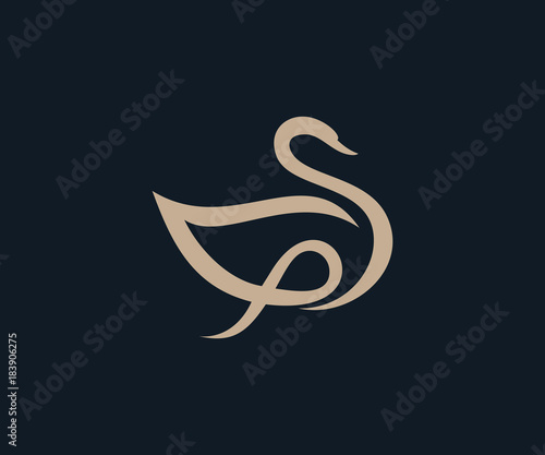 Fototapeta Naklejka Na Ścianę i Meble -  swan abstract logo icon