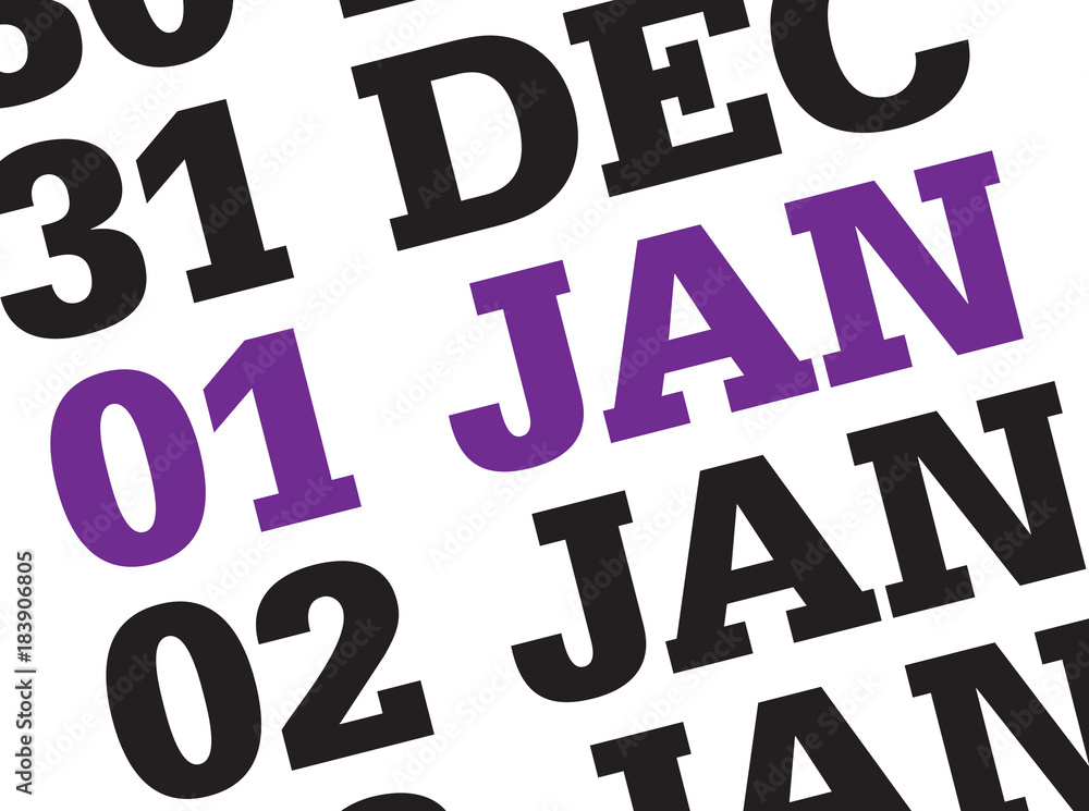 Close up of first day of the year. Close up of first day of the year.