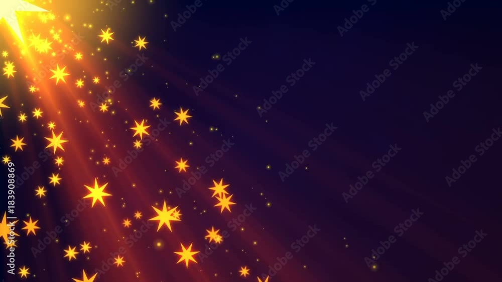 Christmas stars (Loop) with rays Christmas stars (Loop) with rays