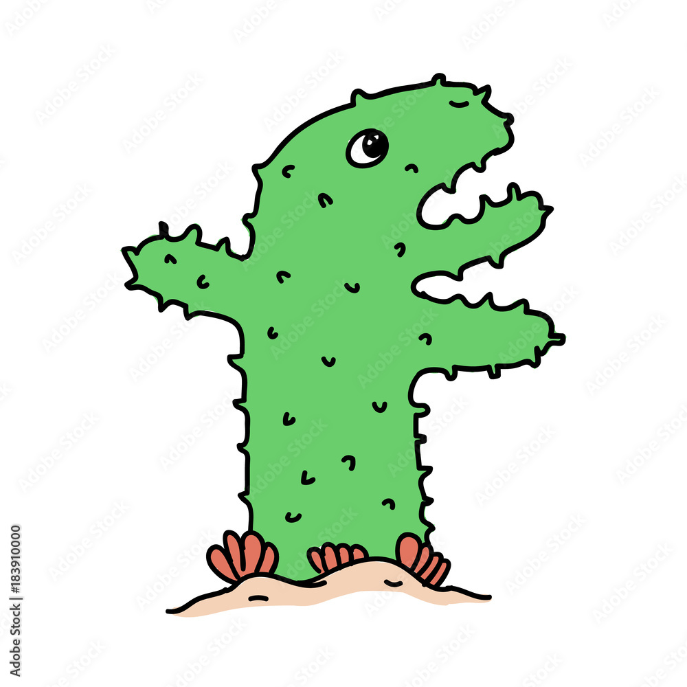 Obraz premium cartoon cactus