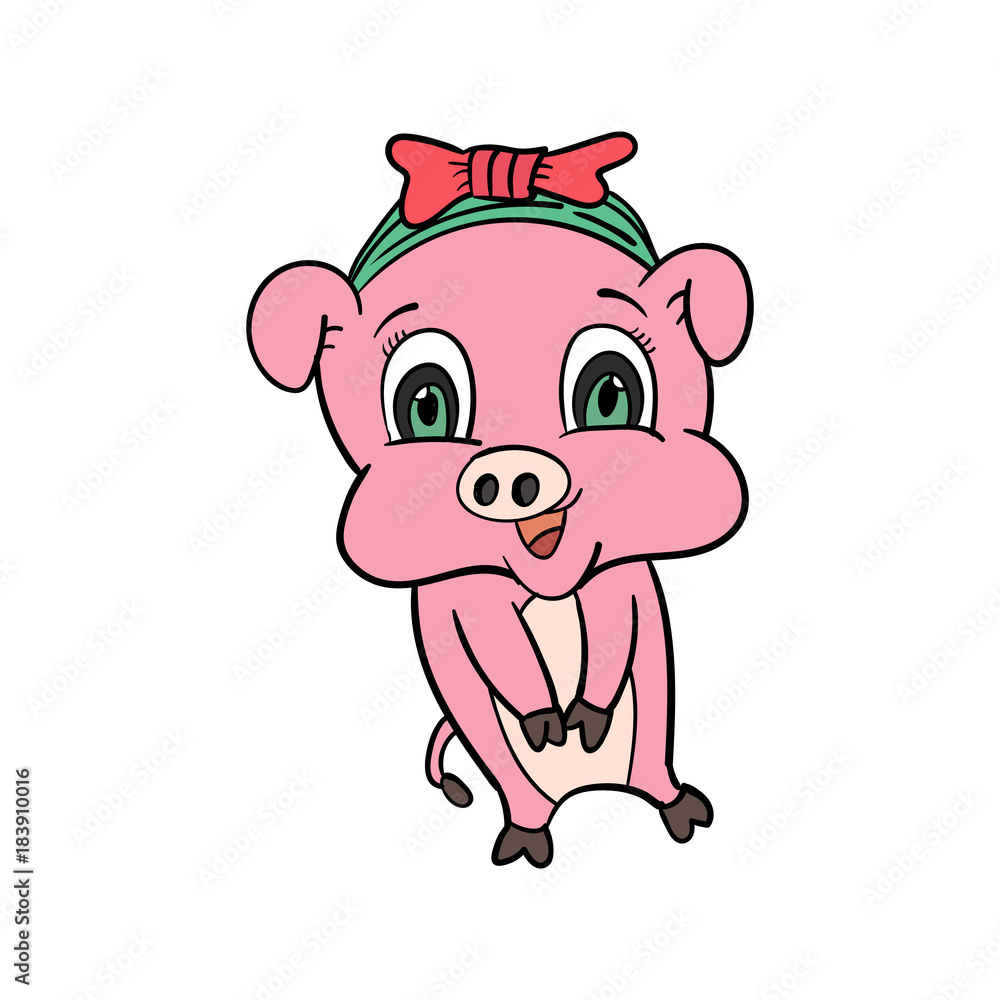 Fototapeta premium cheerful pig cartoon