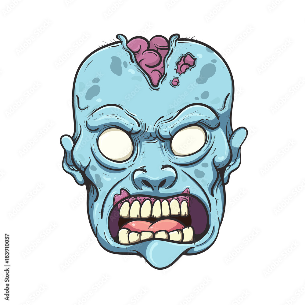 Cartoon zombie. Vector illustration with simple gradients. Cartoon zombie. Vector illustration with simple gradients.