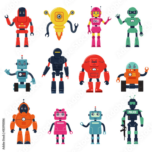 Set of Robot Characters