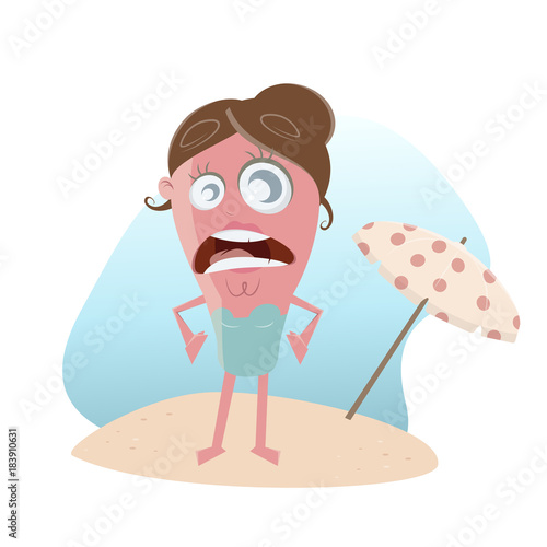 sunburn clipart woman